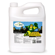 Optic Foliar Overgrow RTU 4L bottle with superhero graphic, featuring NPK ratio 0.8-0.16-3.2.