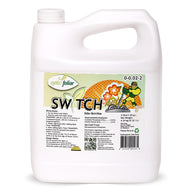 Optic Foliar SWITCH 4L fertilizer jug with label detailing directions and guaranteed analysis.