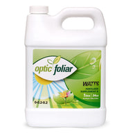 Optic Foliar WATTS Fertilizer Supplement B, 1 liter 34oz, 0-0.2-0.2 N-P-K, in a white jug with green label.