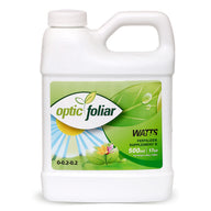 White plastic jug of Optic Foliar WATTS Fertilizer Supplement B, 500ml 17oz.