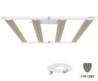 Photobio MX2 LED grow light with coiled power cord and 110-120V plug icon.