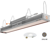 PHOTO BIO TX2 800W LED grow light with 277V L7-15P plug and hanging kit.