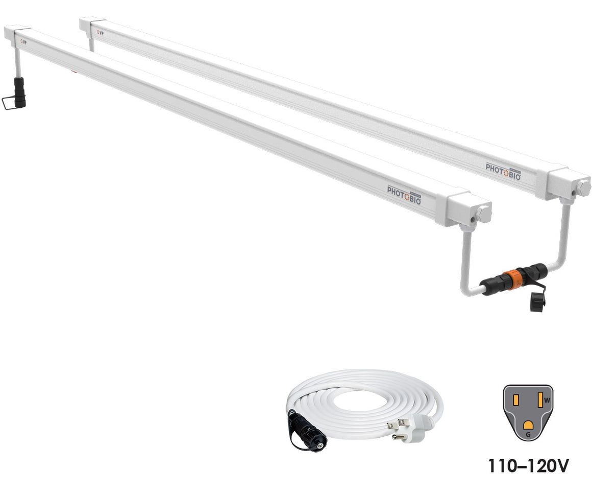 PHOTOBIO VP LED 32W grow lights, 2-pack with 110-120V cord.