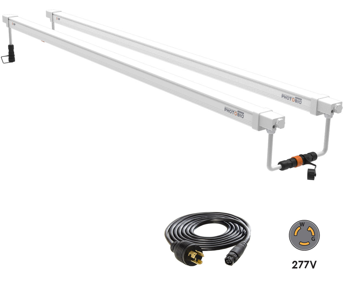 Two Photobio VP LED grow lights with a 277V cord and plug.