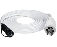 White 10ft 277V L7-15P power cable with black connector and white NEMA plug.