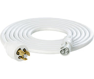 White 10ft 277V L7-15P power cable with L-shaped male plug and 3-pin female connector.