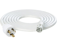 White 10ft 277V L7-20P power cord with twist-lock plug and receptacle.