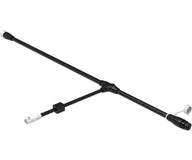 Black T-cable with three connectors: one at the end of a short branch, and two at the ends of longer branches.
