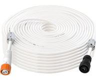 White coiled 18AWG 300ft 0-10V control cable with gray and black connectors, and an orange connector detail.