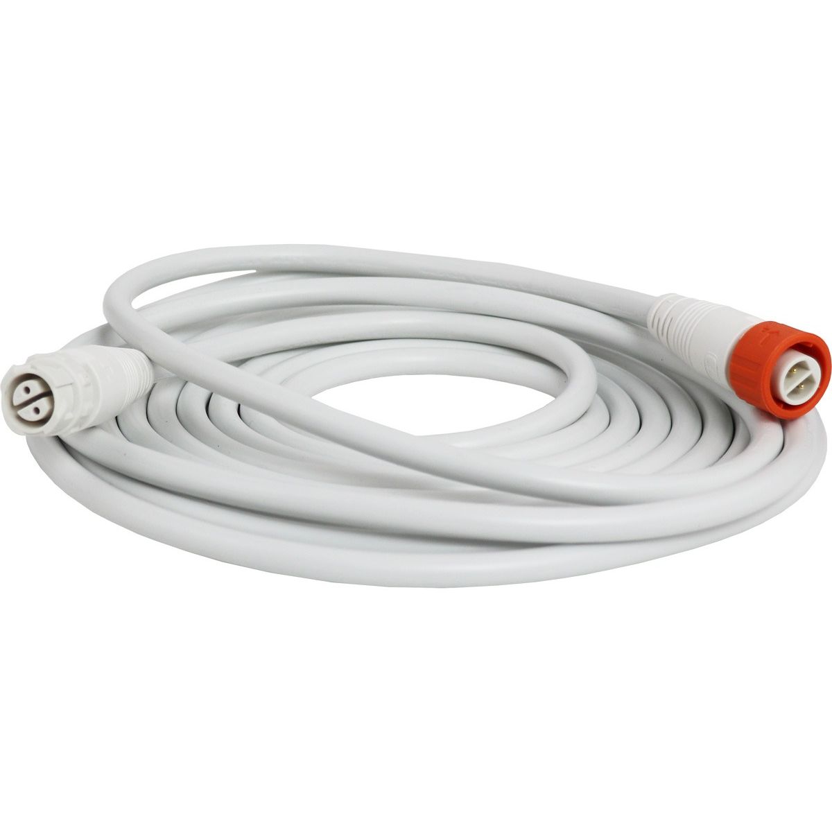 White 16ft 0-10V control cable with white and orange connectors.