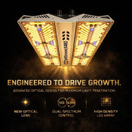 OptiGrow X480 LED grow light, engineered for growth with advanced optical design, dual-spectrum control, and high-density LED array.