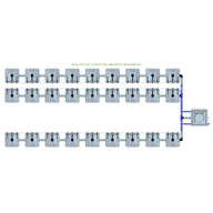 RAIN 27 Pot 3 Row 15L Remote Header Kit diagram: 27 grey pot modules in 3 rows, connected to a header.