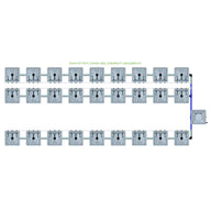 RAIN 27 POT 3 ROW 30L COMPACT HEADER KIT diagram: 27 grey square modules in 3 rows, connected to header.