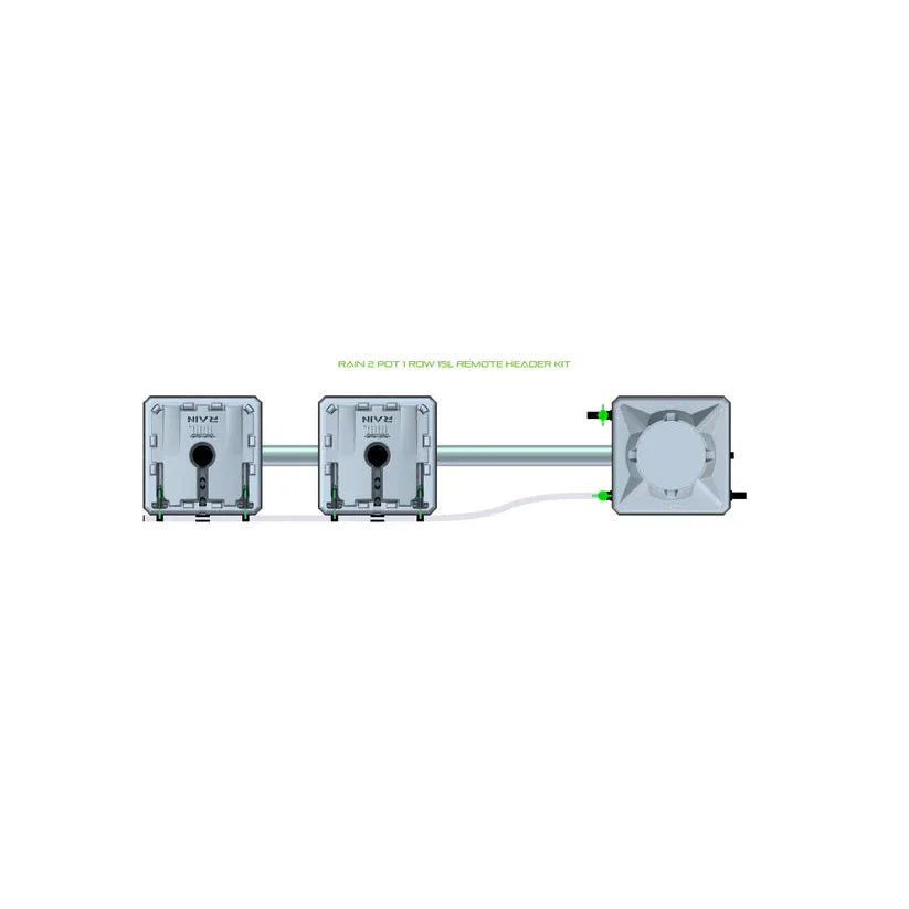 Alien Hydroponics RAIN System - 2 Pot 1 Row 15L Remote Header Kit