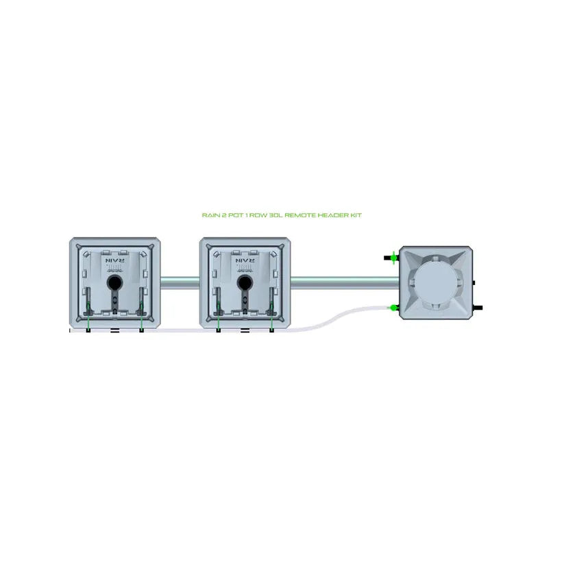 Alien Hydroponics RAIN System - 2 Pot 1 Row 30L Remote Header Kit