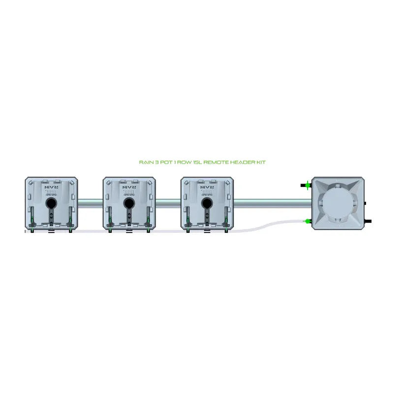 Alien Hydroponics RAIN System - 3 Pot 1 Row 15L Remote Header Kit 