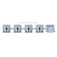 Alien Hydroponics RAIN System - 4 Pot 1 Row 15L Compact Header Kit
