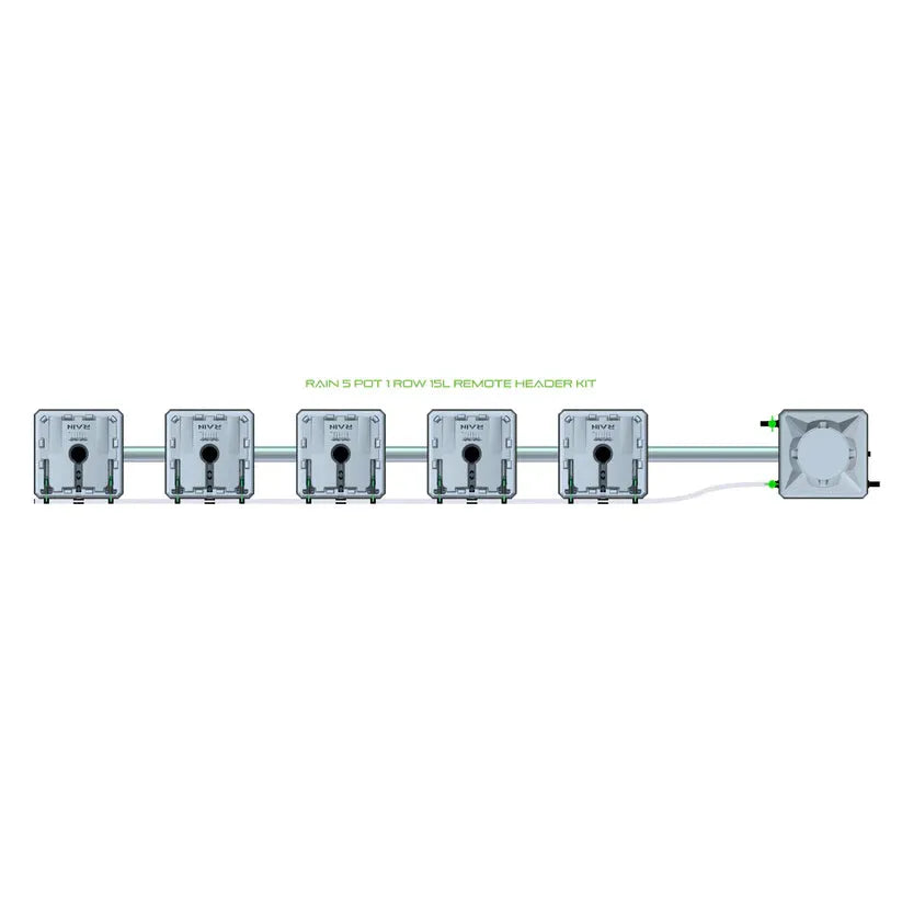 Alien Hydroponics RAIN System - 5 Pot 1 Row 15L Remote Header Kit