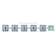 Alien Hydroponics RAIN System - 5 Pot 1 Row 30L Compact Header Kit