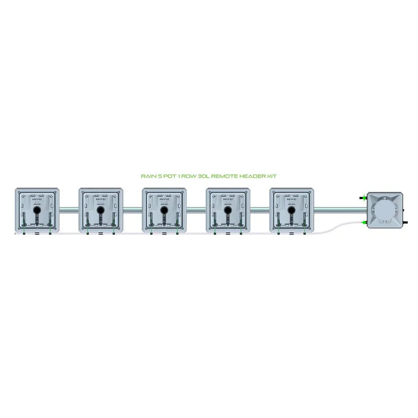 Alien Hydroponics RAIN System - 5 Pot 1 Row 30L Remote Header Kit