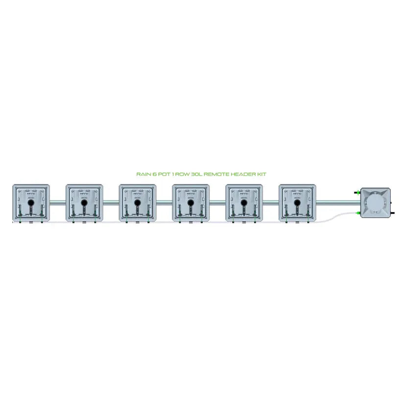 Alien Hydroponics RAIN System - 6 Pot 1 Row 30L Remote Header Kit