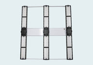 Full-spectrum LED grow light with multiple panels on a silver frame.