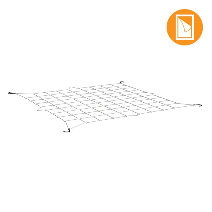 Trellis netting for plants, 5x3ft, with hooks for hanging.