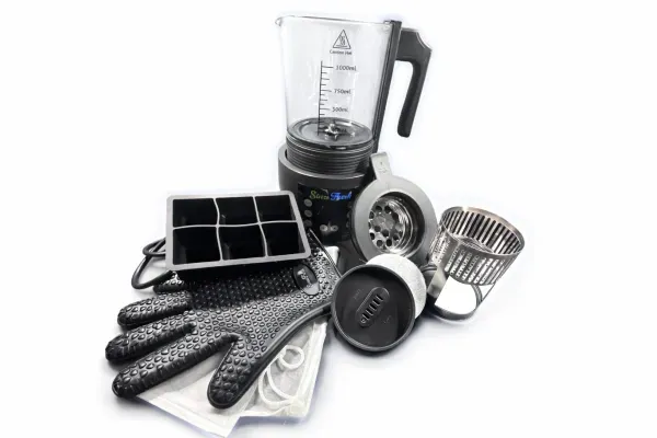 SinseFresh Oil & Butter Infuser kit includes blender, ice cube tray, gloves, and accessories.