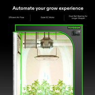 VIVOSUN smart grow tent with AeroZesh S4 inline fan, carbon filter, LED light, and E42A controller managing plants.