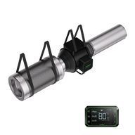 Black VIVOSUN AeroZesh S4 inline fan with silver carbon filter and duct, and a digital controller displaying 80°F.