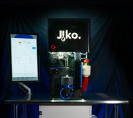 Jiko Plus robotic liquid dispenser with touchscreen interface.