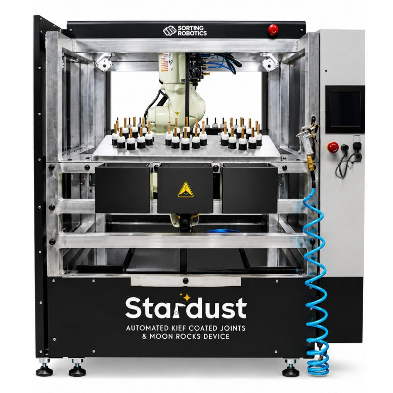 Sorting Robotics Stardust automated kief coated joints & moon rocks device.