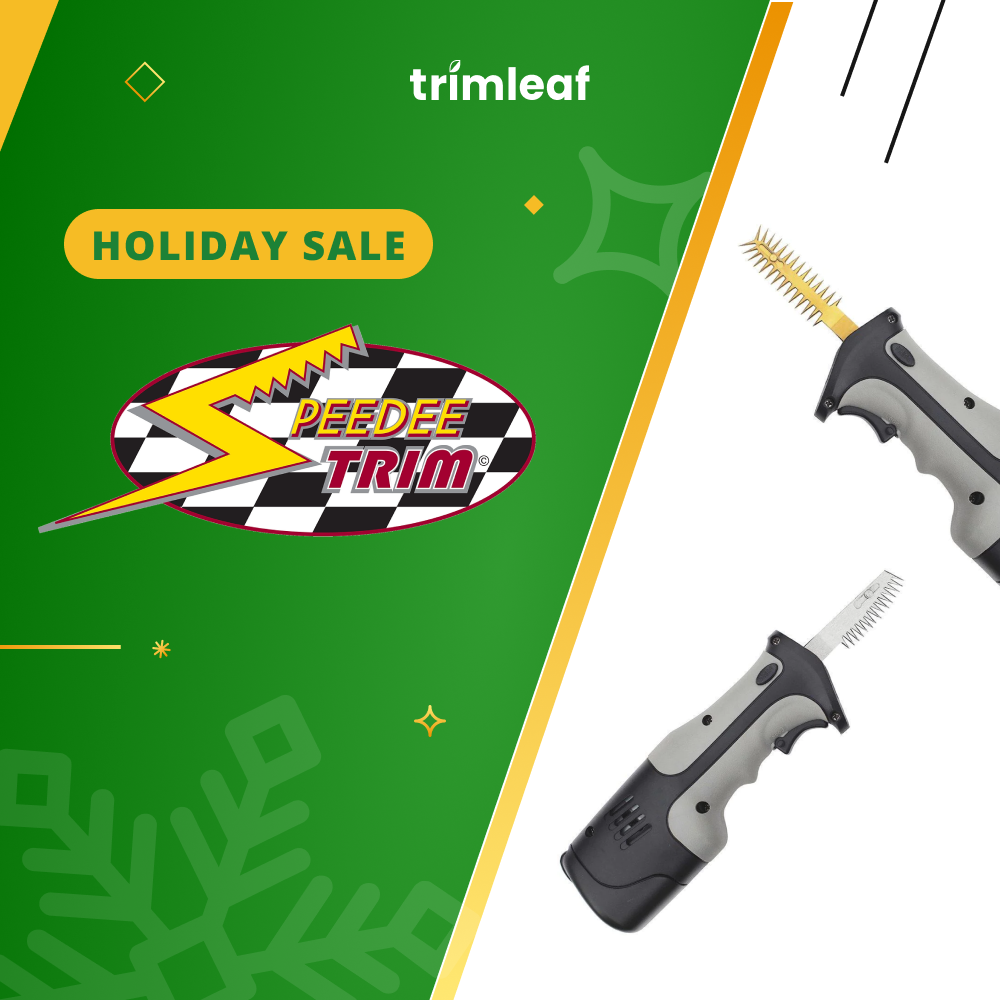 Holiday sale graphic featuring "Peedee Trim" logo and two reciprocating saws.