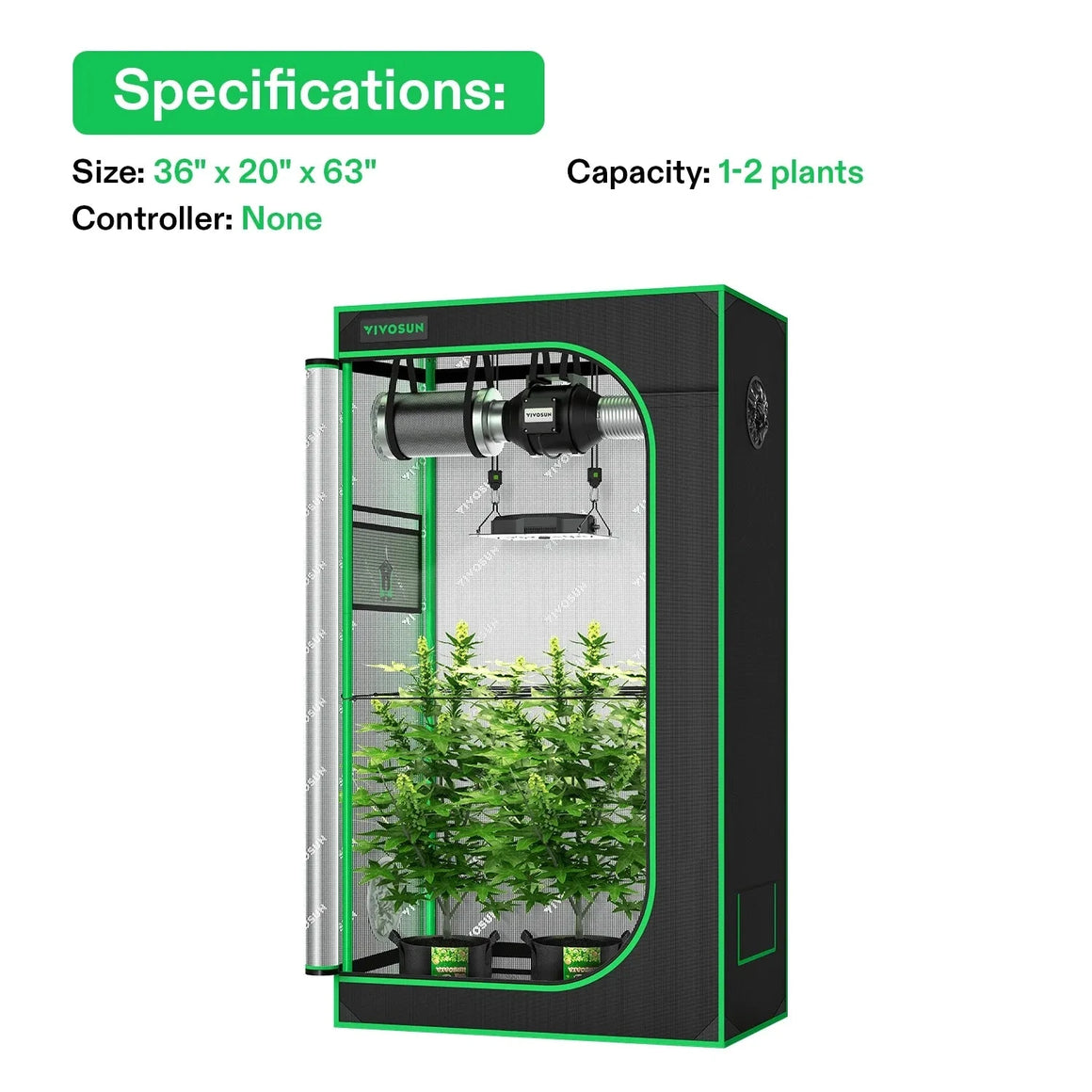 VIVOSUN GIY-32 Standard Grow Tent Kit Specifications