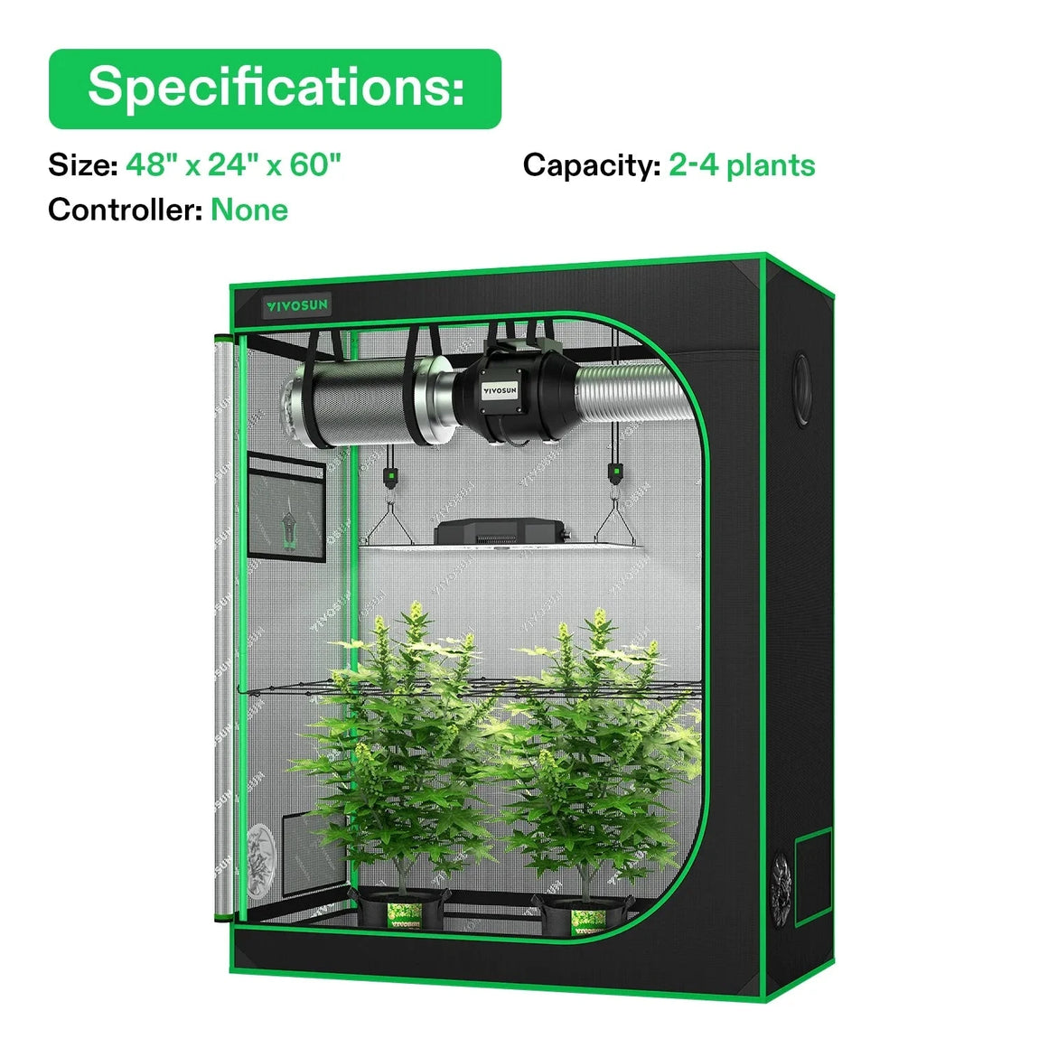 VIVOSUN GIY-42 Standard Grow Tent Kit Specifications