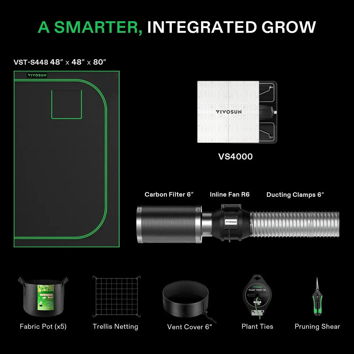VIVOSUN GIY-44 Standard Grow Tent Kit Integrated Grow