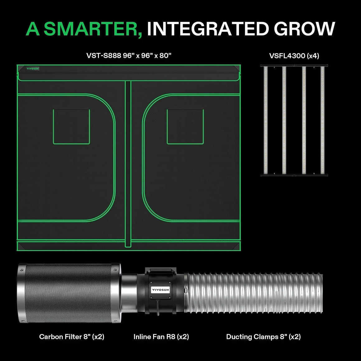 VIVOSUN GIY-88 Standard Grow Tent Kit Integrated Grow