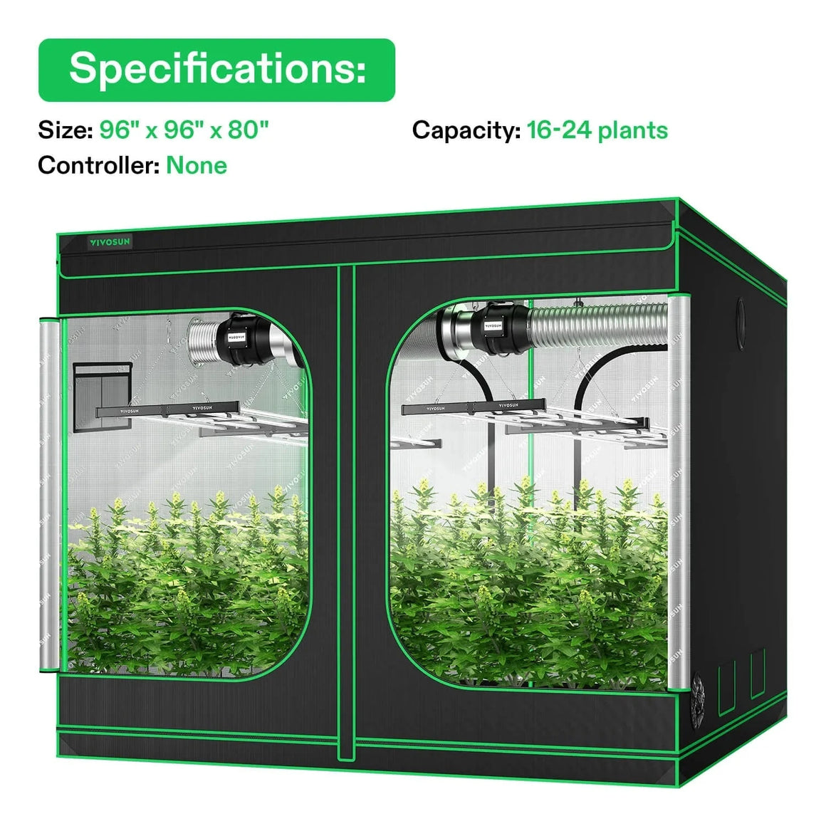 VIVOSUN GIY-88 Standard Grow Tent Kit Specifications
