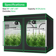 VIVOSUN GIY-88 Standard Grow Tent Kit Specifications