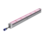 Total Grow 150W LED grow light bar, angled, with red/blue LEDs and a connector.