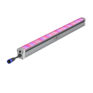 TotalGrow 150W under-canopy LED grow light with pink and blue diodes, silver housing, and black power connector.