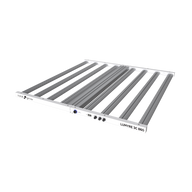 Total Grow Lumyre 3C 860 LED grow light, white frame, multiple silver bars on black background