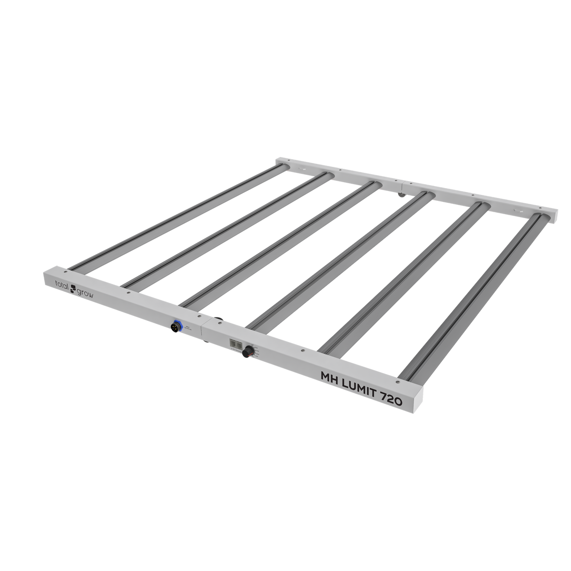 Total Grow MH Lumit 720W LED grow light with five light bars on a white frame.