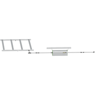 LED grow light bar with driver and mounting frame, connected by wires.