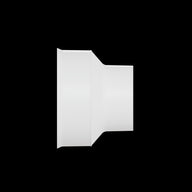 A white ventilation fan on a black background. The fan has a cylindrical shape with a flared opening.