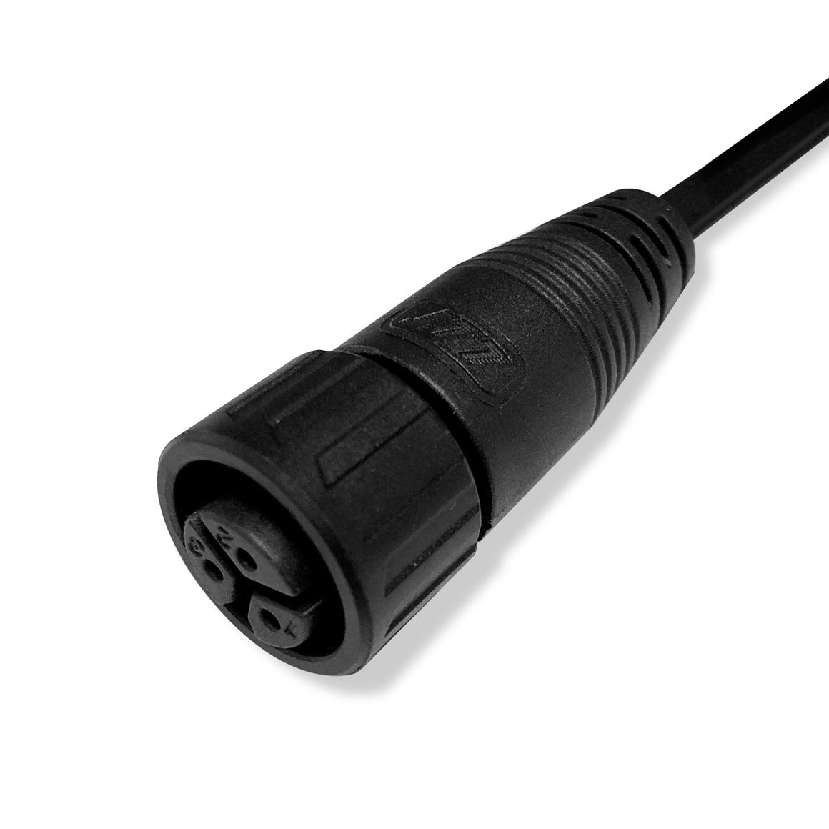 Black 3-pin female connector for TrolMaster ECS-5 environmental control system.
