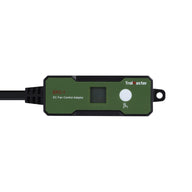Green TrollMaster EFC-1 EC Fan Control Adaptor with touchscreen and button.