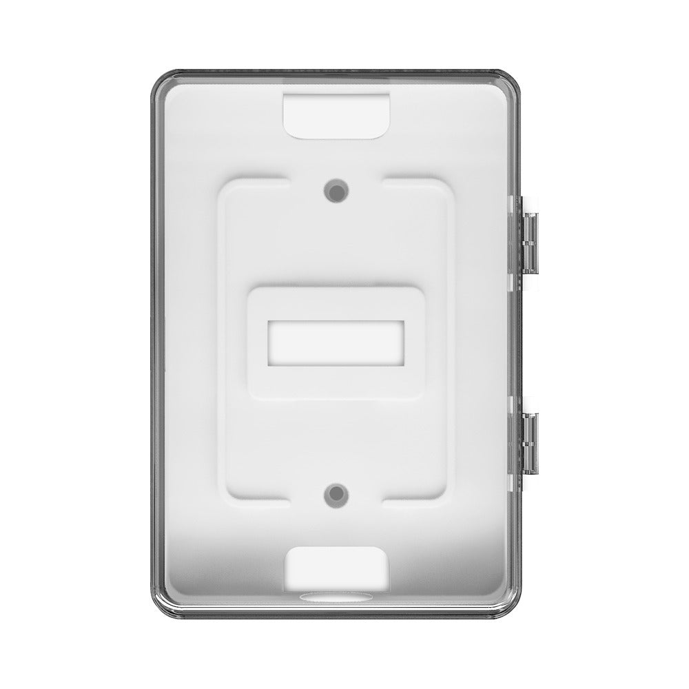 Clear plastic Hydro-X BM-1 grow tent control cover with hinges.