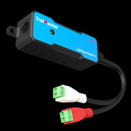 TrolMaster LMA-9 lighting adapter with RJ45 port, green LED, and red/white connectors.