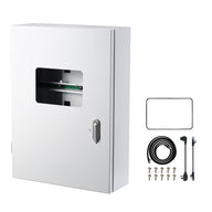 White environmental control box with a cutout window and accessories.